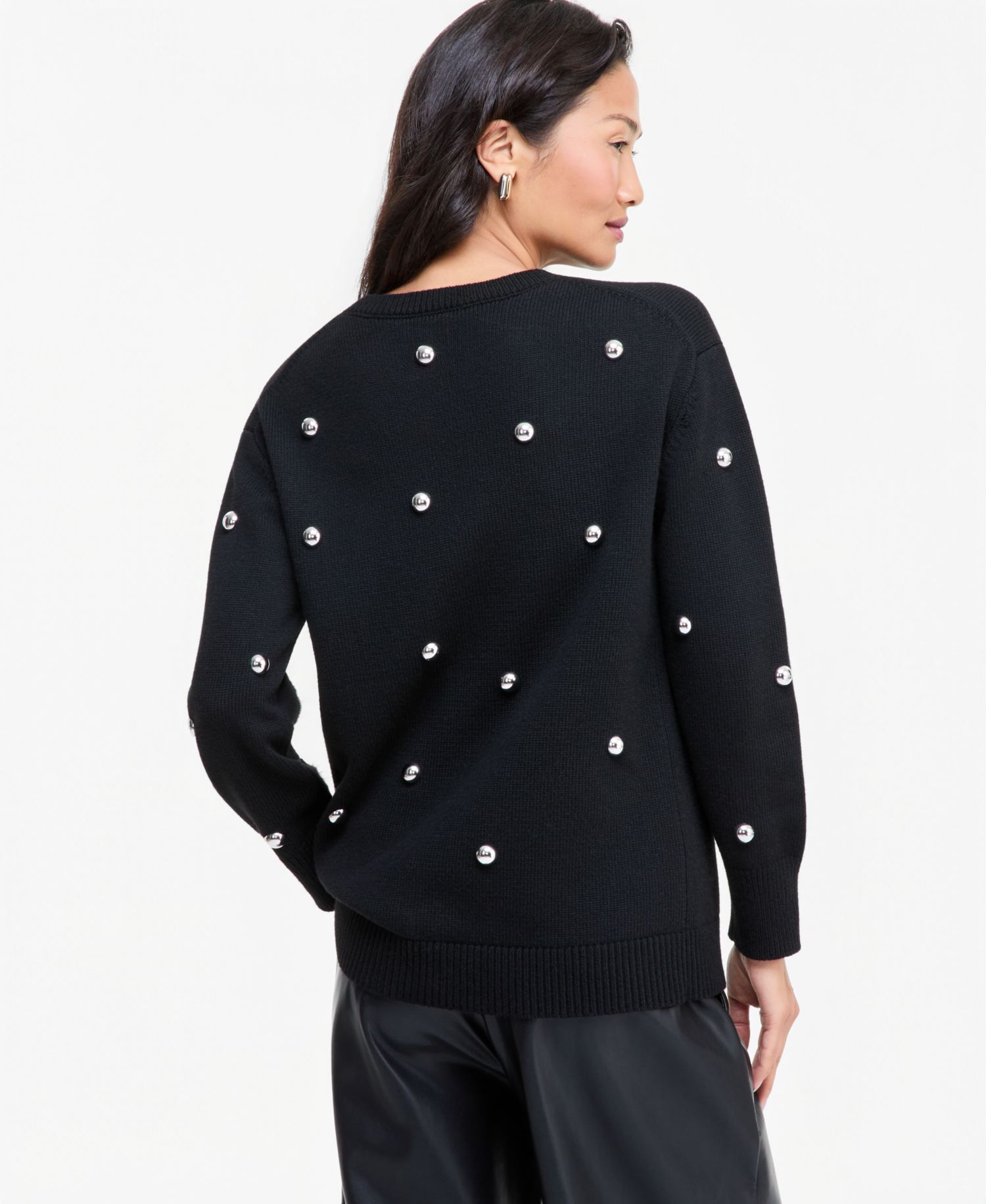 Women's Long-Sleeve Grommet Sweater