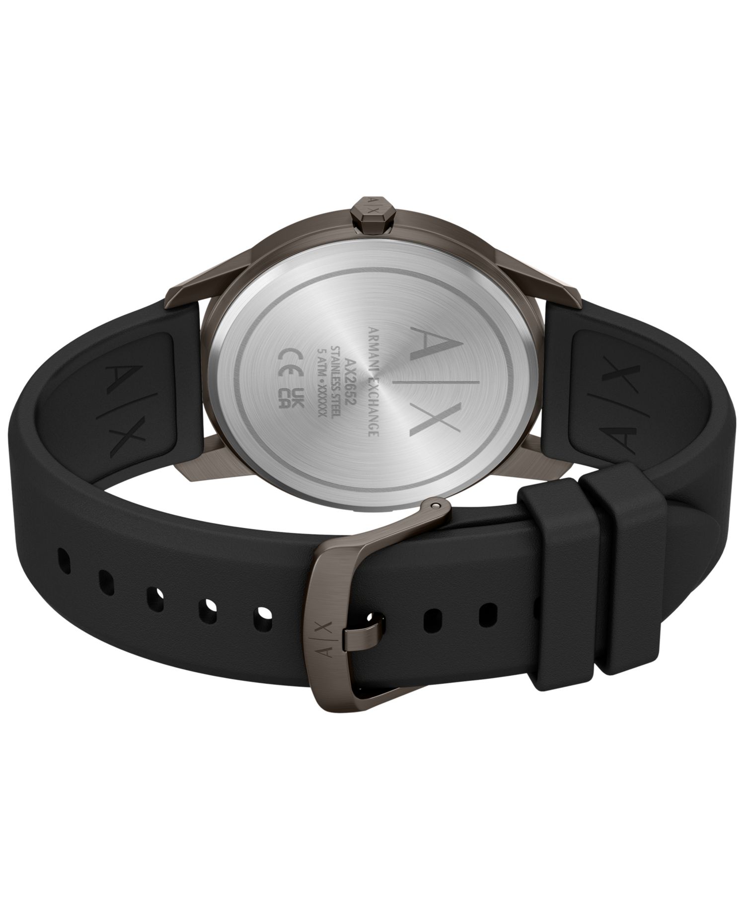 Armani Exchange Men's Quartz Three Hand Black Silicone Watch 42mm