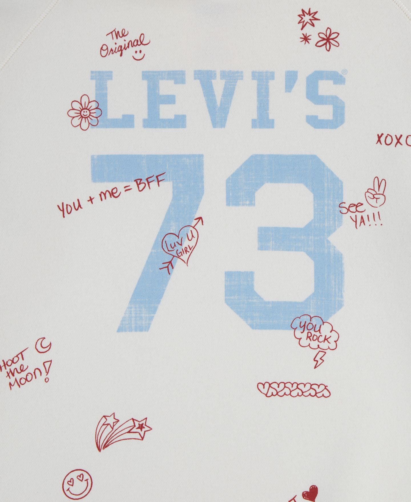 Худи Levi's Oversized Varsity для девочек, цвет: Egret — фото 3