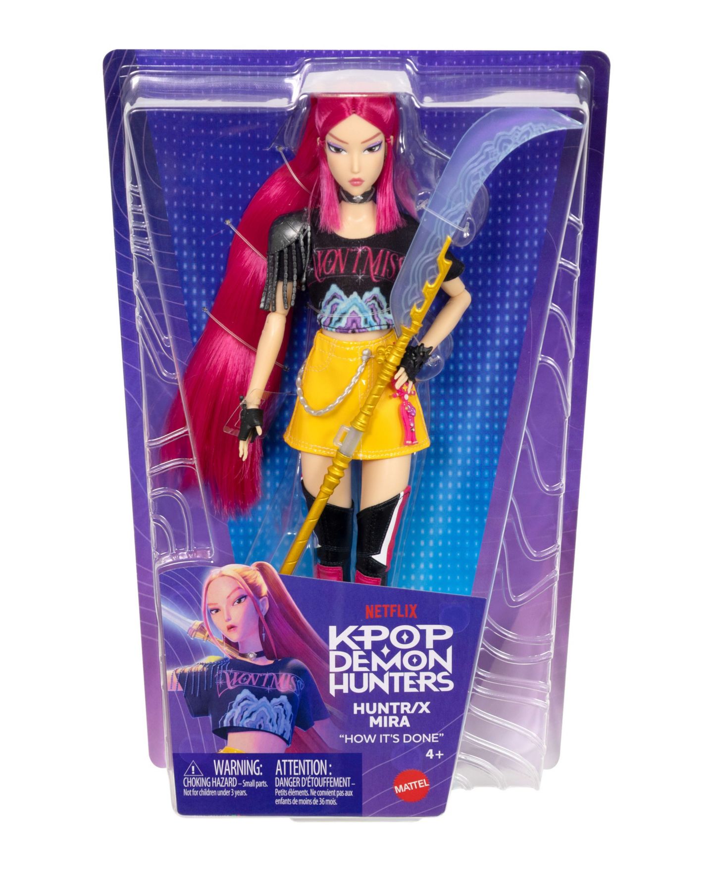 Детская кукла KPop Demon Hunters Huntrx Mira 12.75" Fashion Doll with 11 Posable Joints and Curved Moon Sword, Ages 4+ — фото 6