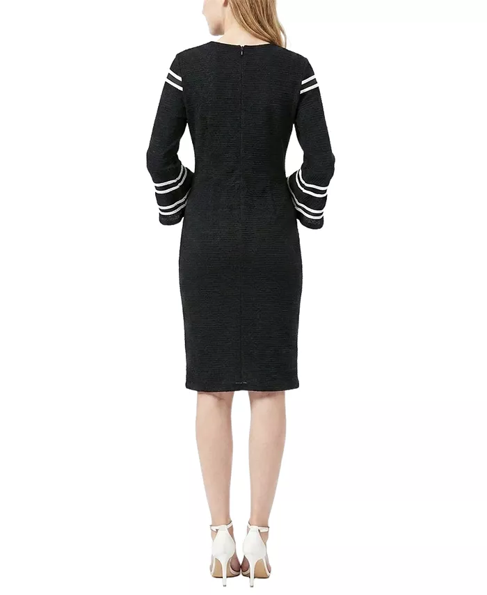 Petite Bell-Sleeve Mesh-Inset Sheath Dress - thumbnail 8