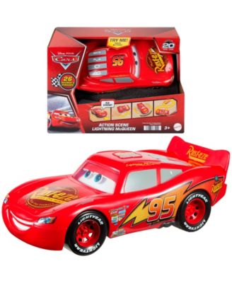 Disney and Pixar Action Scene Lightning McQueen Battery-Powered Toy Car with Sound Effects