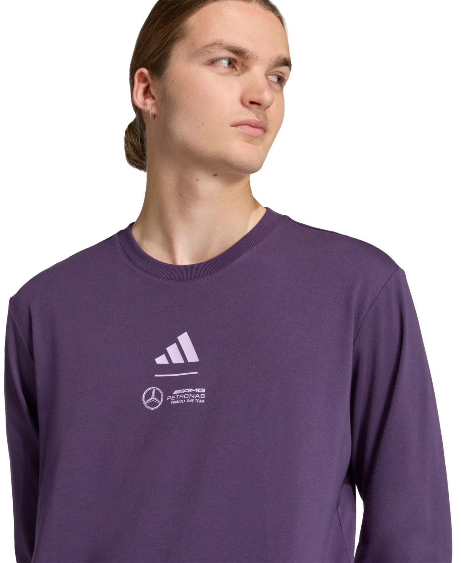 Men's Dark Purple Mercedes-AMG Petronas F1 Team Premium Woven Long-Sleeve T-Shirt