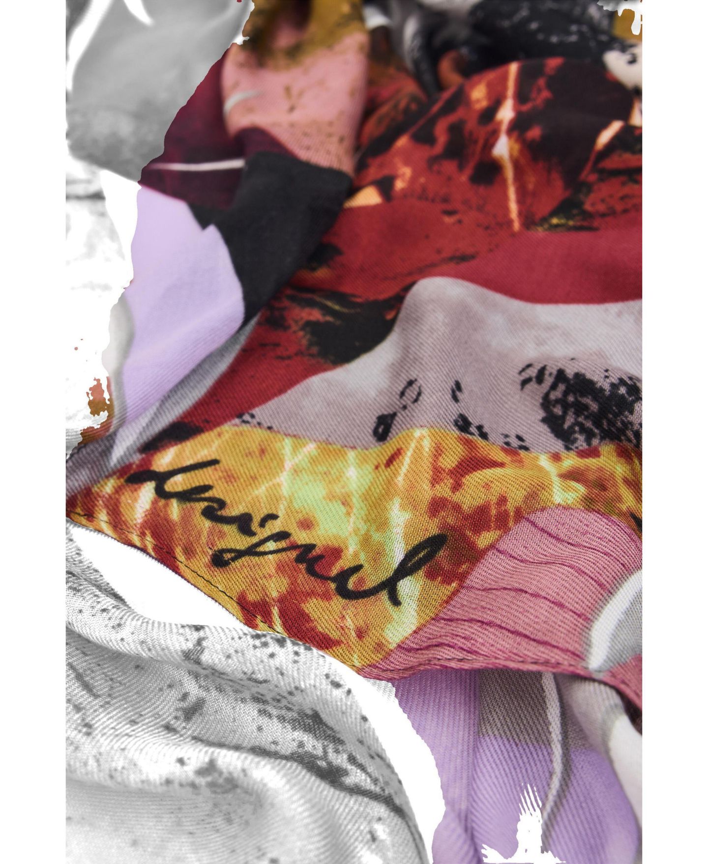 Женские аксессуары Desigual Rectangular patterned foulard, цвет: Разноцветный — фото 2