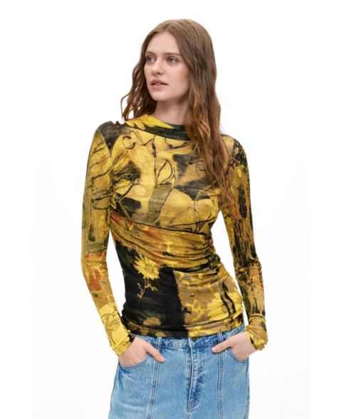 Женский свитер Desigual Printed Mock-Neck Long-Sleeve
