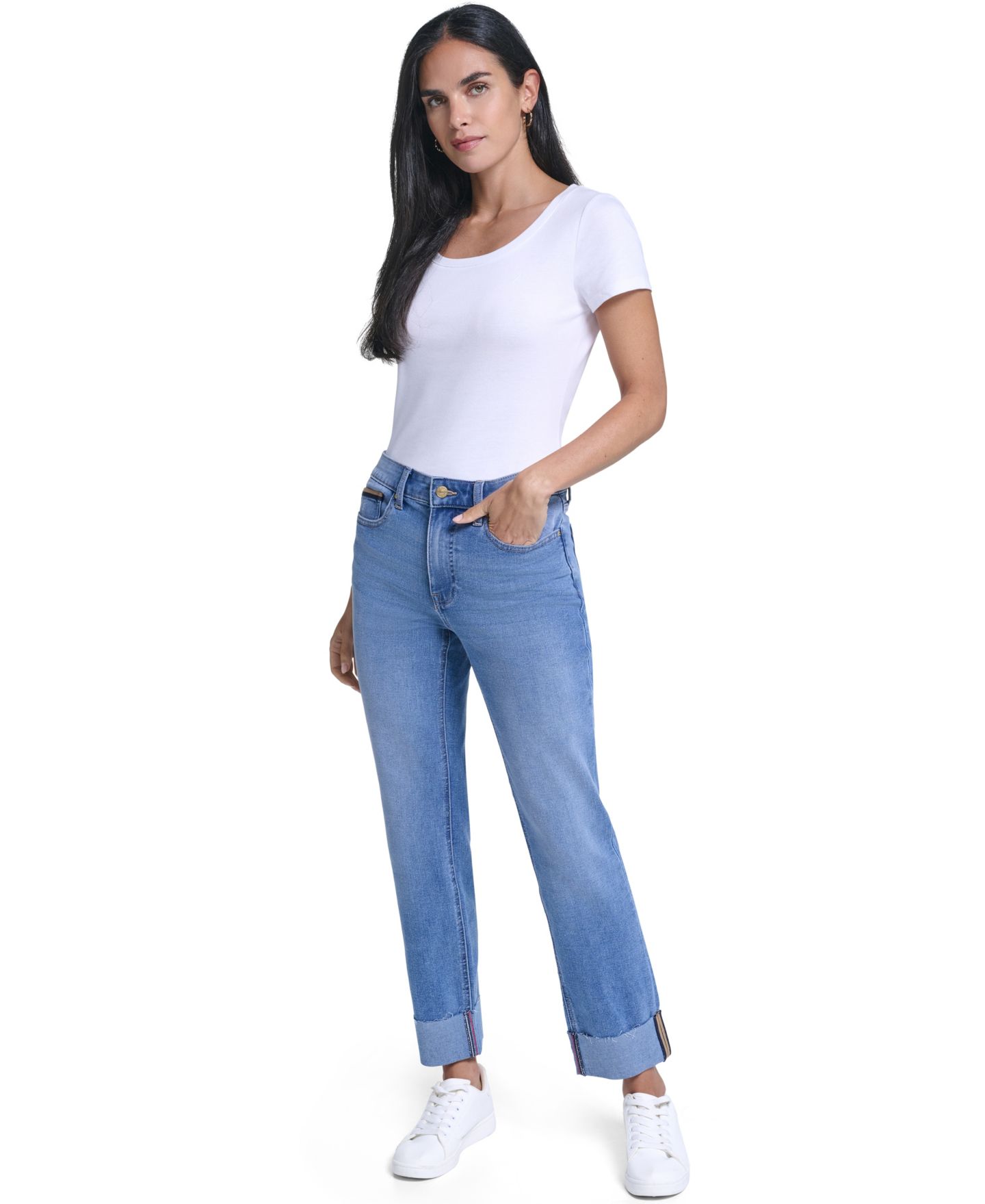 Женские джинсы Nautica Straight-Leg Cuffed-Ankle, цвет: Варёный, вариант 1 — фото 2