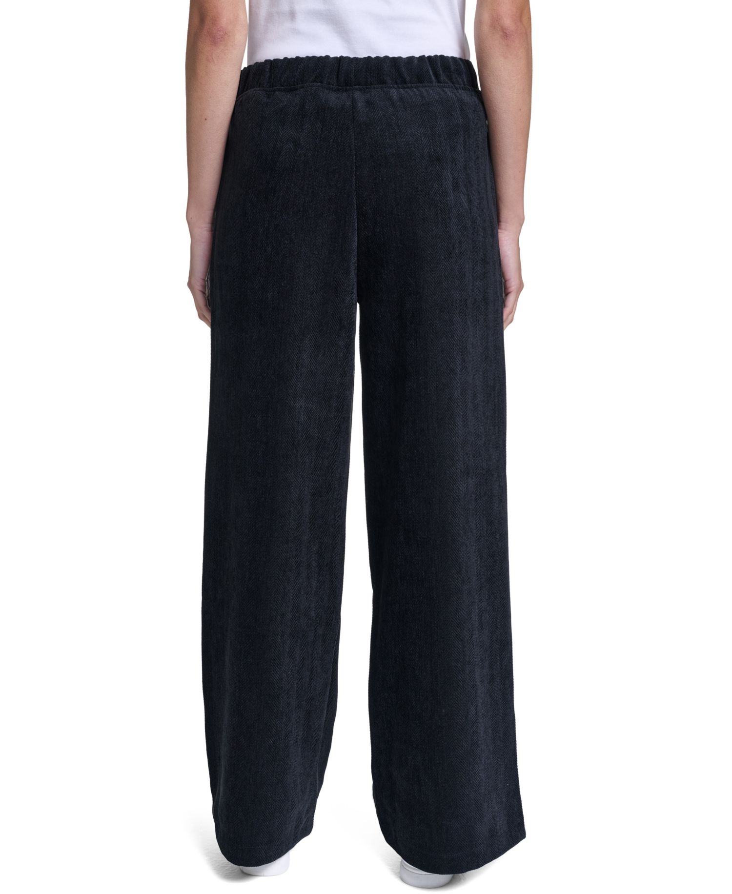 Women's High-Rise Wide-Leg Herringbone Pants