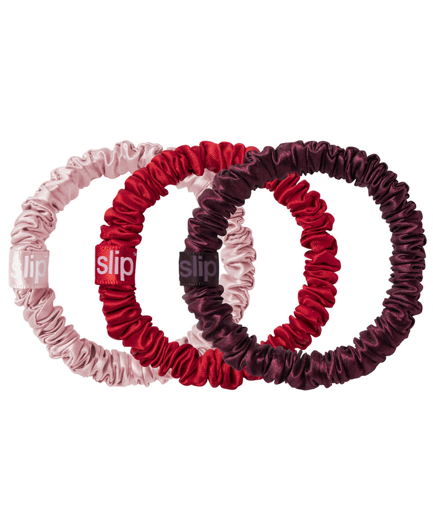 3-Piece Pure Silk Skinny Scrunchie Trio Set