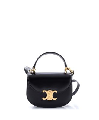 Mini Triomphe Besace Clea Top Handle Flap Bag Leather