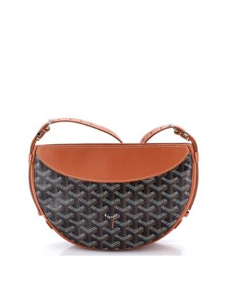 Hirondelle Shoulder Bag Coated Canvas and Leather
