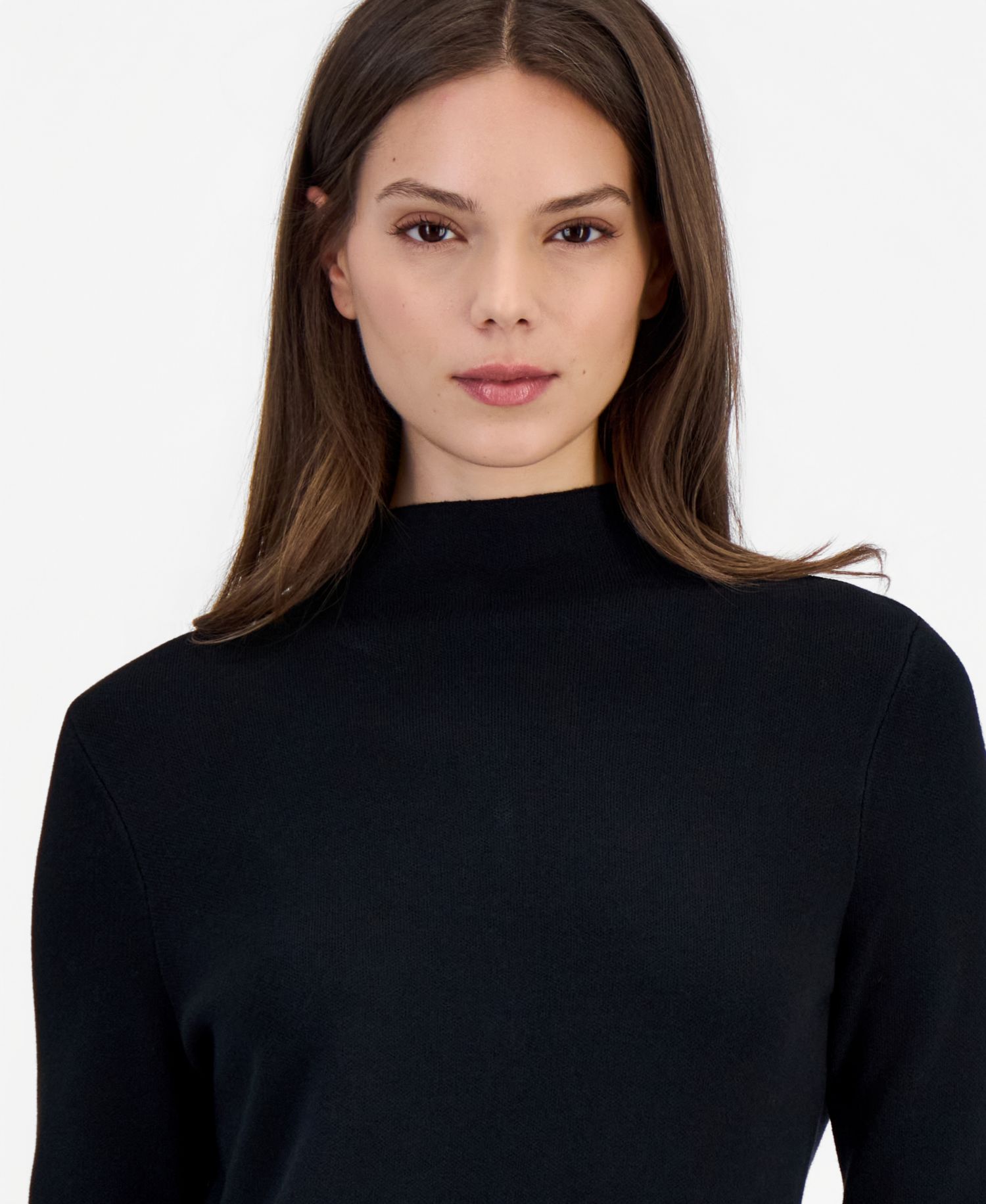 Women's Mock Neck Long-Sleeve Knit Top