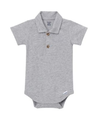 Baby Boys ( NEW BORN TO 18 M ) Polo Bodysuit Heather,