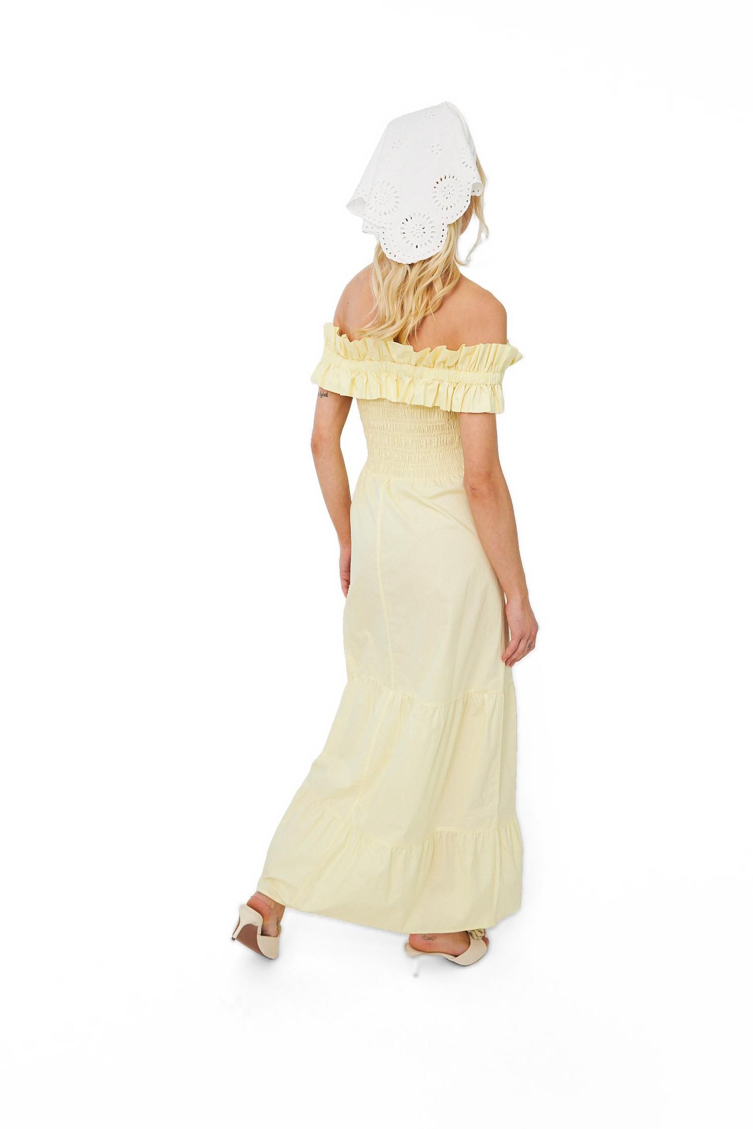 Women's Capri Bardot Tiered Smocked-Bodice Dress