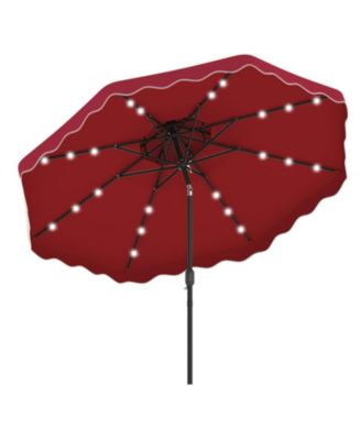 10 Feet Solar LED Patio Umbrella for Deck and Pool