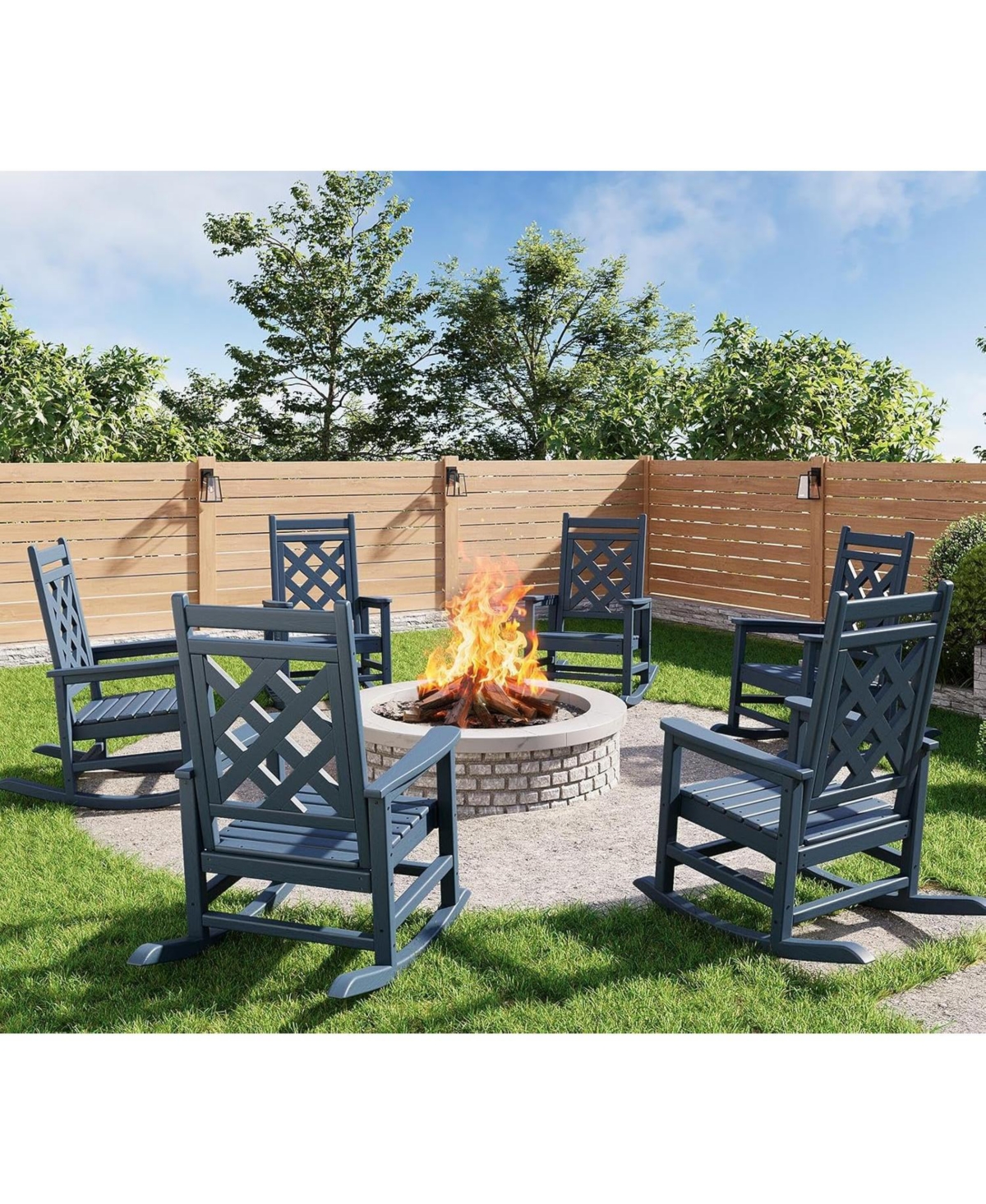 GarveeLife Set of 6 Outdoor Rocking Chairs