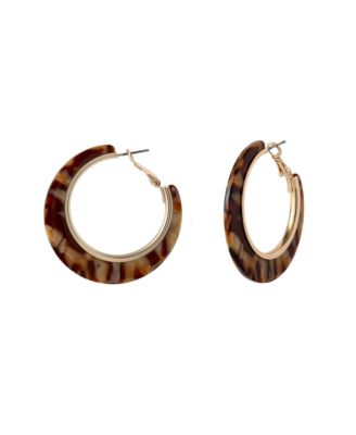 Hoop Earrings for Women Gold-Tone, Earth-Toned Hoops (M)
