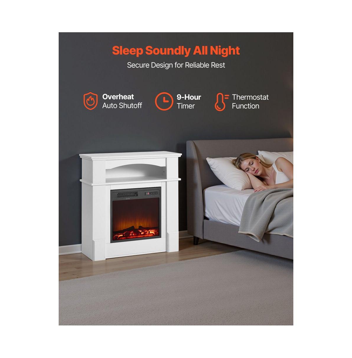 Slickblue 33in Electric Fireplace Stove Heater with Mantel 1500W Remote Timer