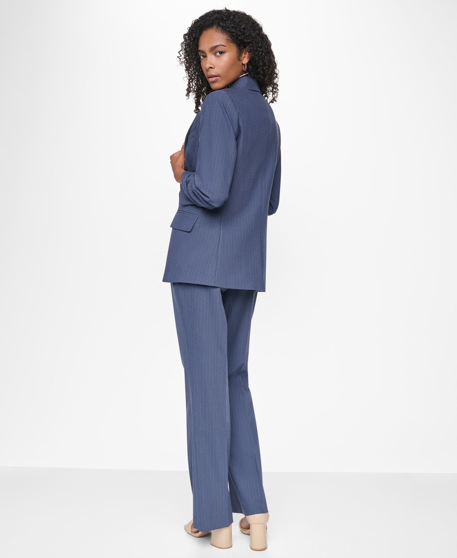 Women's Pinstripe 3/4-Sleeve Blazer