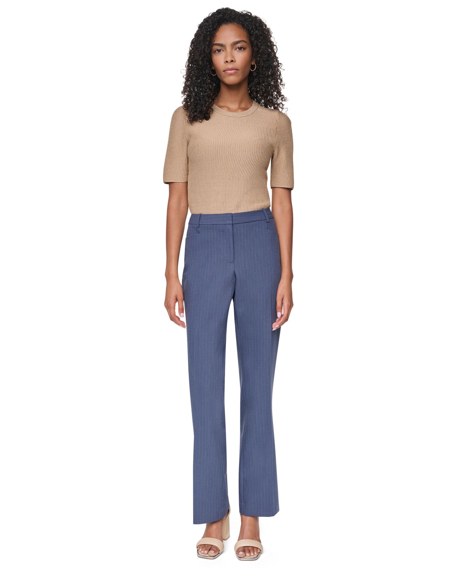 Women's Modern F Pinstripe Straight-Leg Trousers