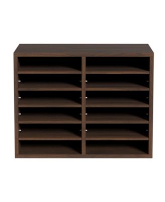 12 Compartment Literature Organizer with Adjustable Shelves