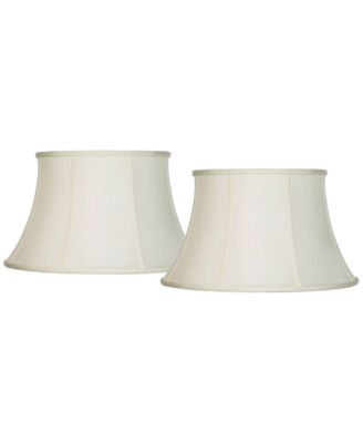 Set of 2 Bell Lamp Shades Cream Large 13" Top x 19" Bottom x 11" High Spider Replacement Harp and Finial Fitting