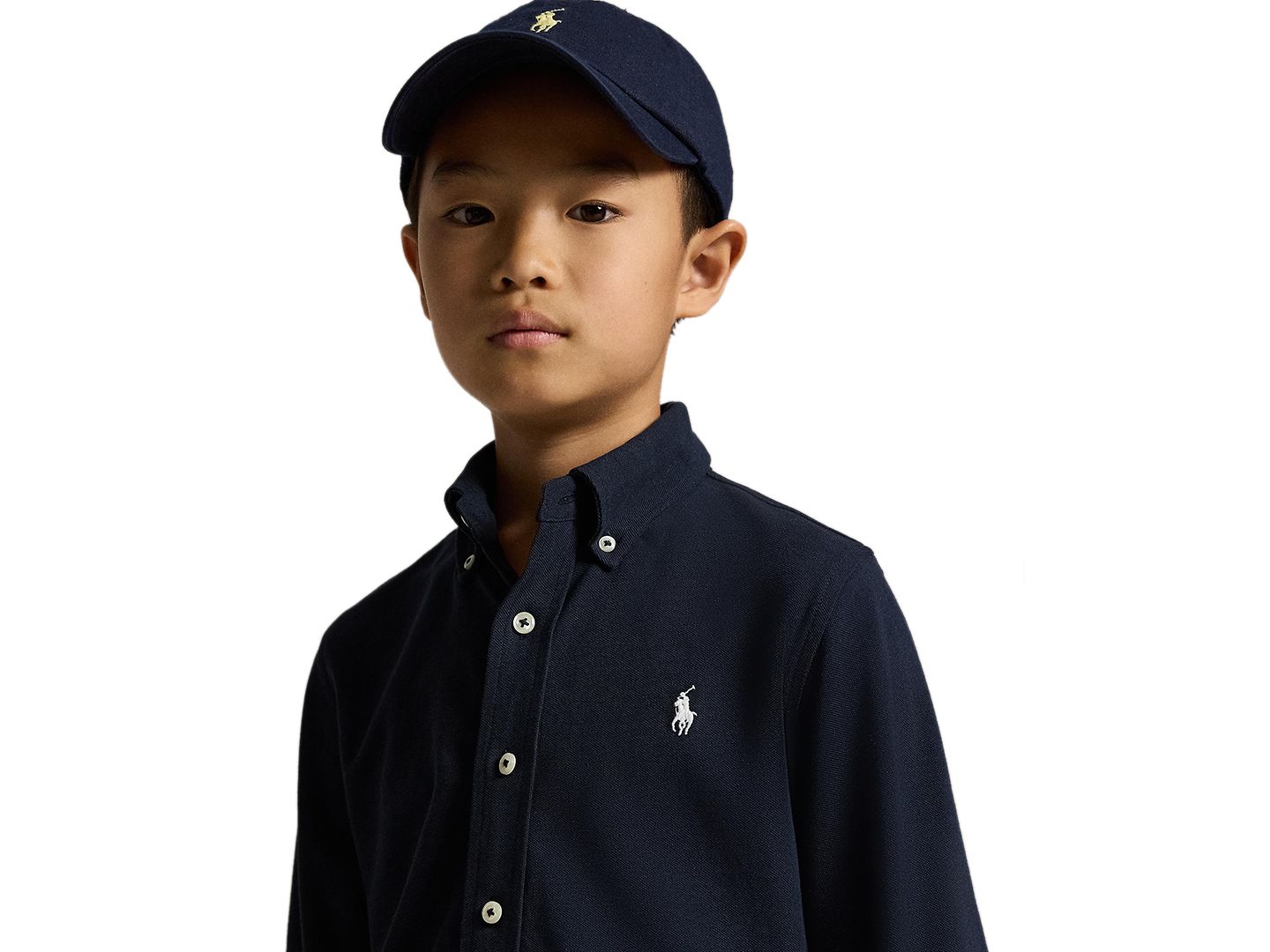 Рубашка Polo Ralph Lauren Featherweight Cotton Mesh Shirt для мальчиков, цвет: Тёмно-синий — фото 3