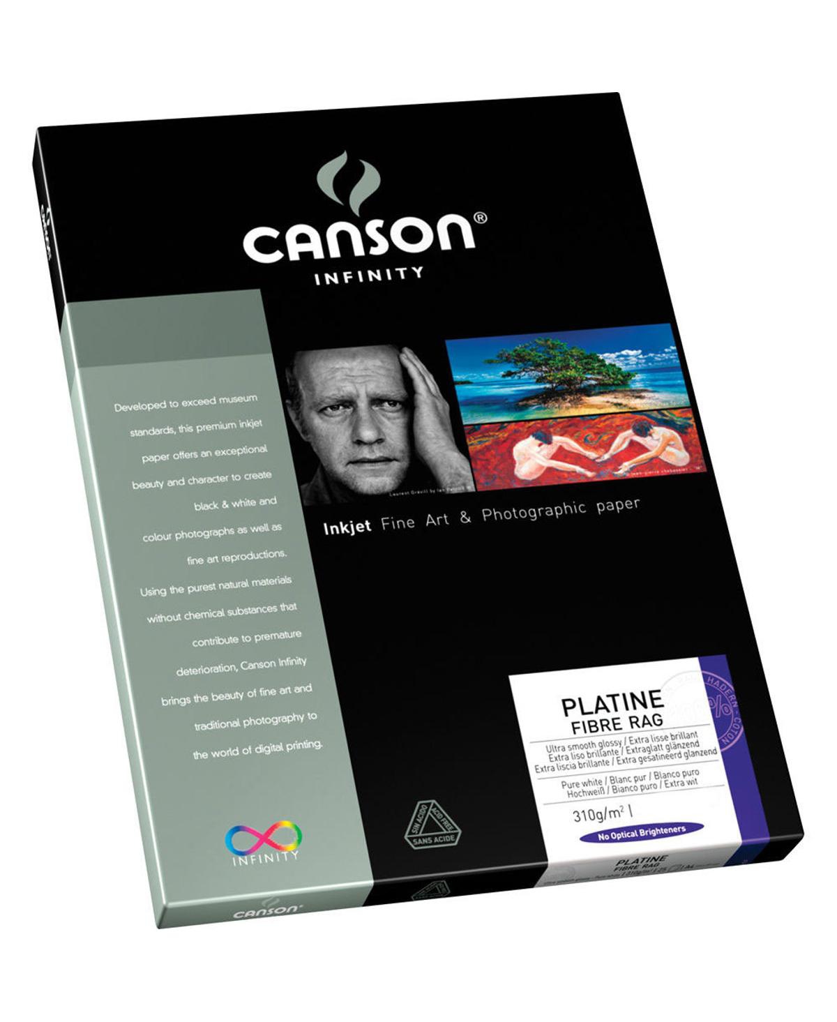 Canson Infinity Platine 100% Fibre Rag Smooth Satin Inkjet Paper, 310gsm, 11x17", 25 Sheets