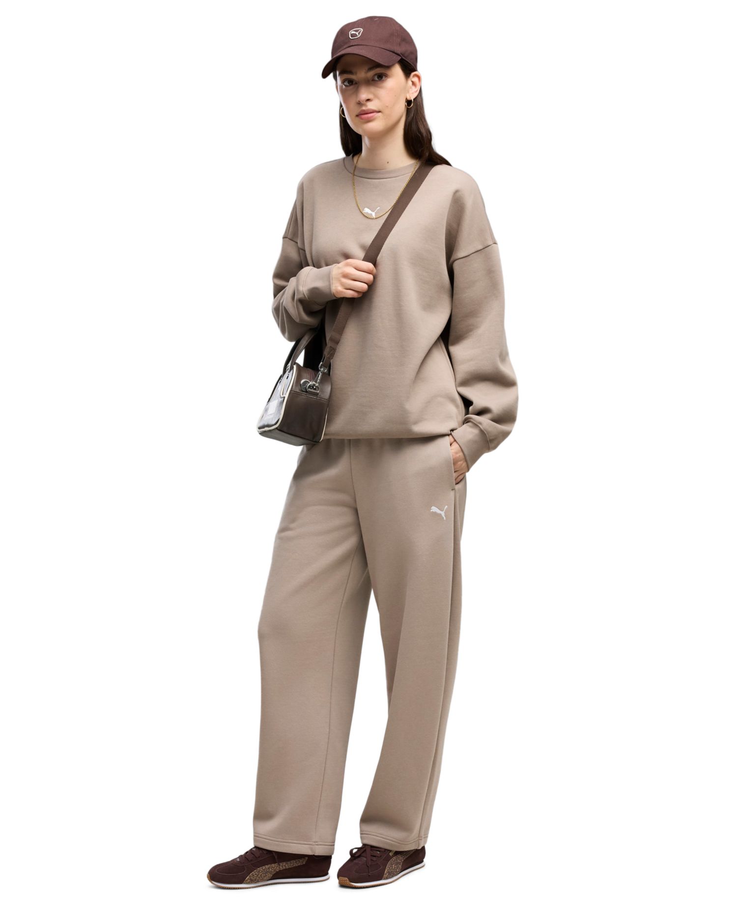 Women's Ess Relaxed Barrel-Leg Fleece Pants