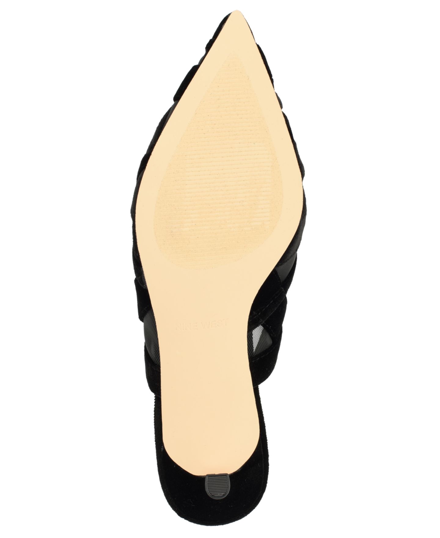 Женские туфли Nine West Ellite Sheer Lattice Slingback Pumps, цвет: Чёрный бархатный — фото 5