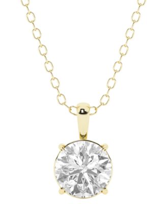 IGI Certified Lab-Grown Diamond Solitaire Pendant Necklace (3 ct. t.w.) in 14k White or Yellow Gold