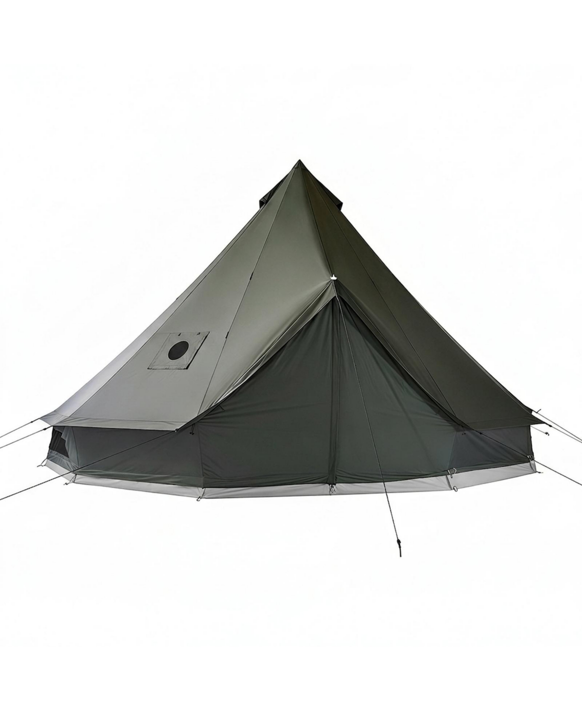 Hongge 4 Season Canvas Bell Tent 9.84 ft Yurt with Stove Jack and Zipped Detachable Floor for 2 to 3 Campers