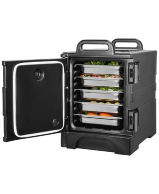 81 Qt Insulated Food Pan Carrier Front Loading Hot Box with Double Buckles and Handles