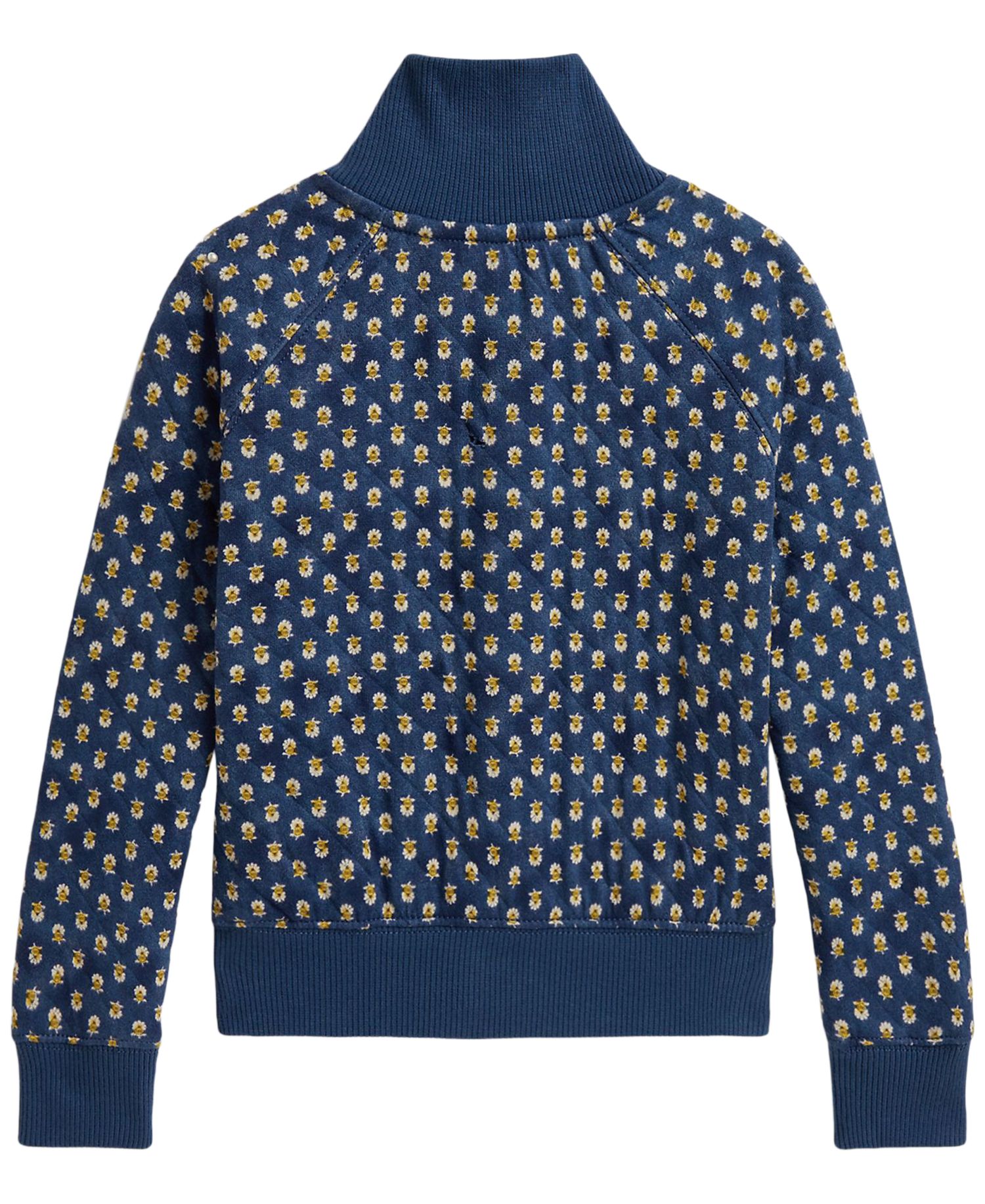 Girls' 2T-6X Floral Quilted Double-Knit Full-Zip Jacket