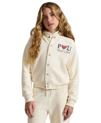 Girls' 7-16 Logo Fleece Cardigan