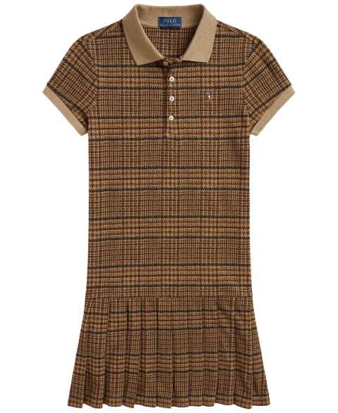 Платье Polo Ralph Lauren Tweed-Print Stretch Mesh Polo Dress для девочек, цвет: Glenview Tweed