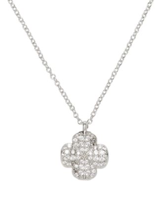 Gold Plated Flower Pave Mini Pendant Necklace