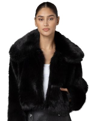 Women's Make It Rain Faux-Fur Cropped Jacket