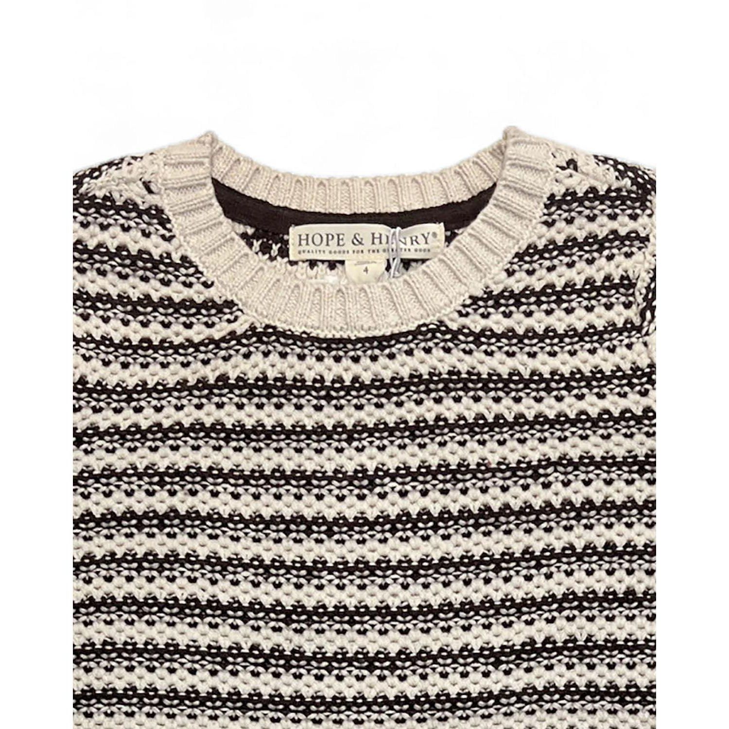 Little and Big Boys' (5-7) Organic Striped Crew Neck Pullover Sweater