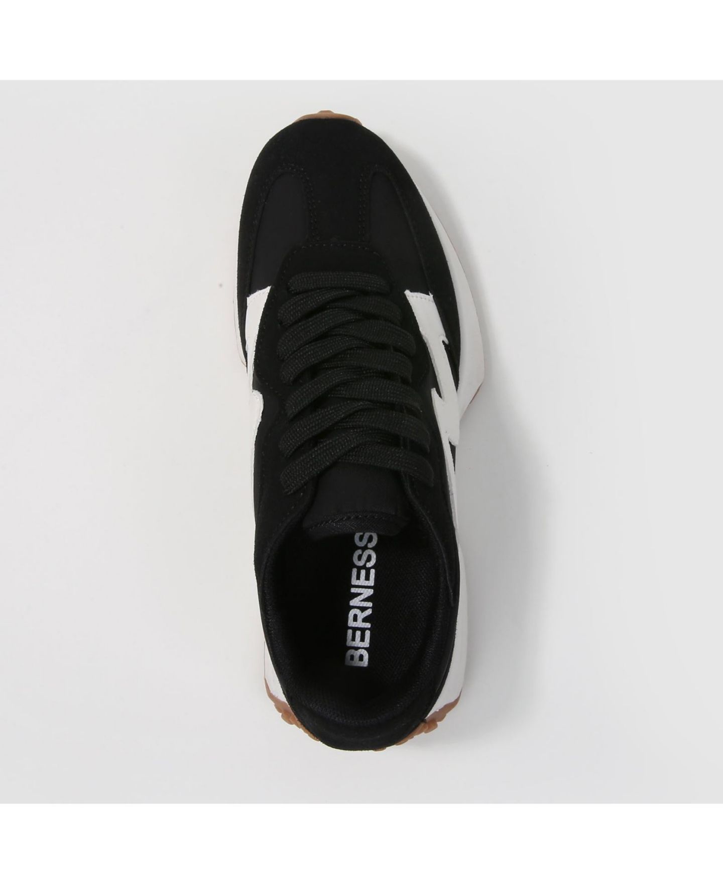 Женские кроссовки BERNESS Luca Retro Platform Sneakers with Waffle Texture Outsole, цвет: Чёрный — фото 4