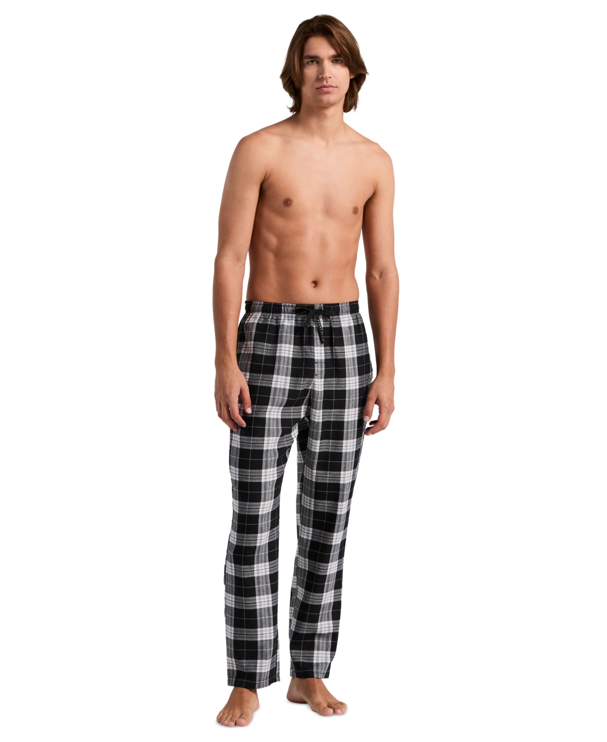 Perry Ellis Portfolio Men's Flannel Plaid Drawstring-Waist Sleep Pants