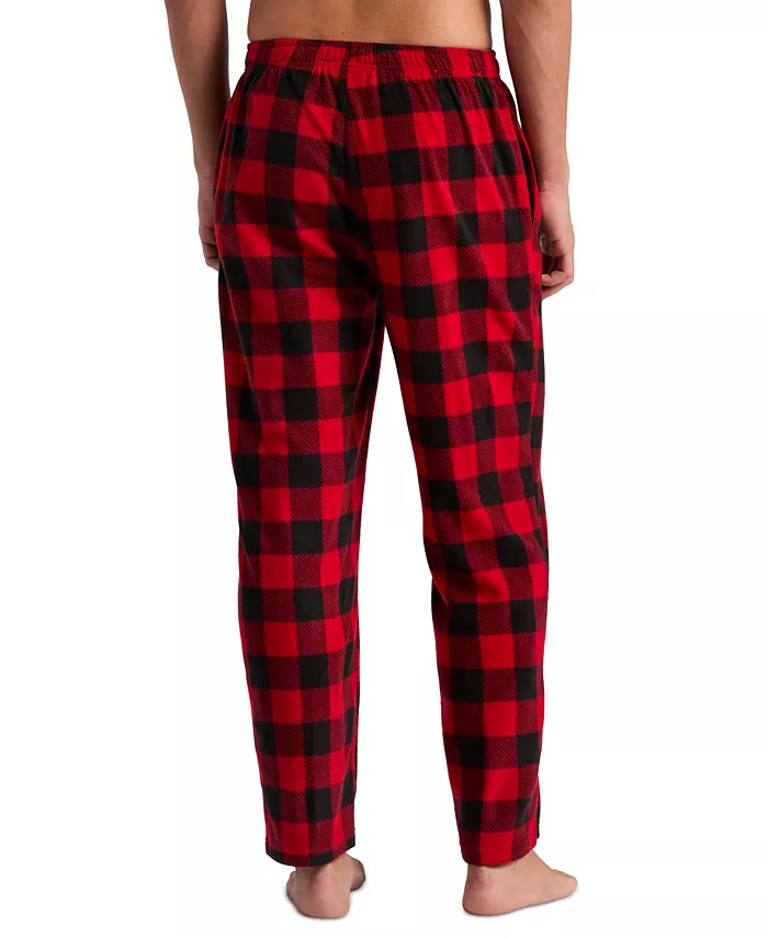Men's Fleece Buffalo Plaid Sleep Pants - thumbnail 4