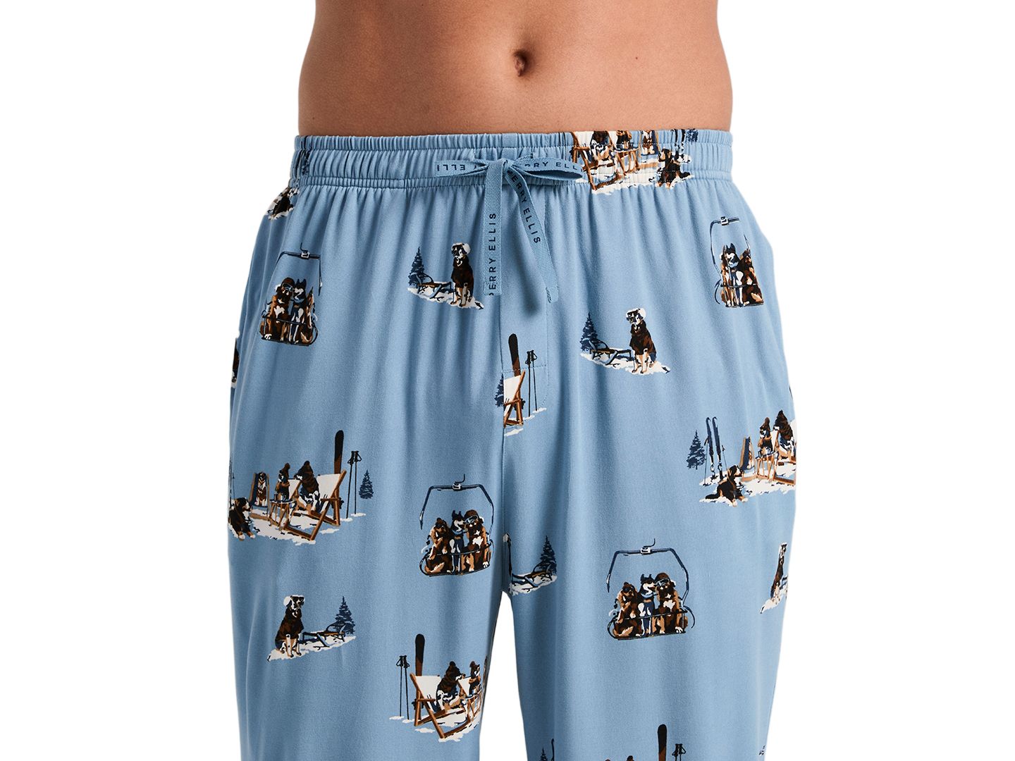 Пижамные брюки Pup для мужчин, джерси — Perry Ellis Portfolio, цвет: Синий теневой — фото 3