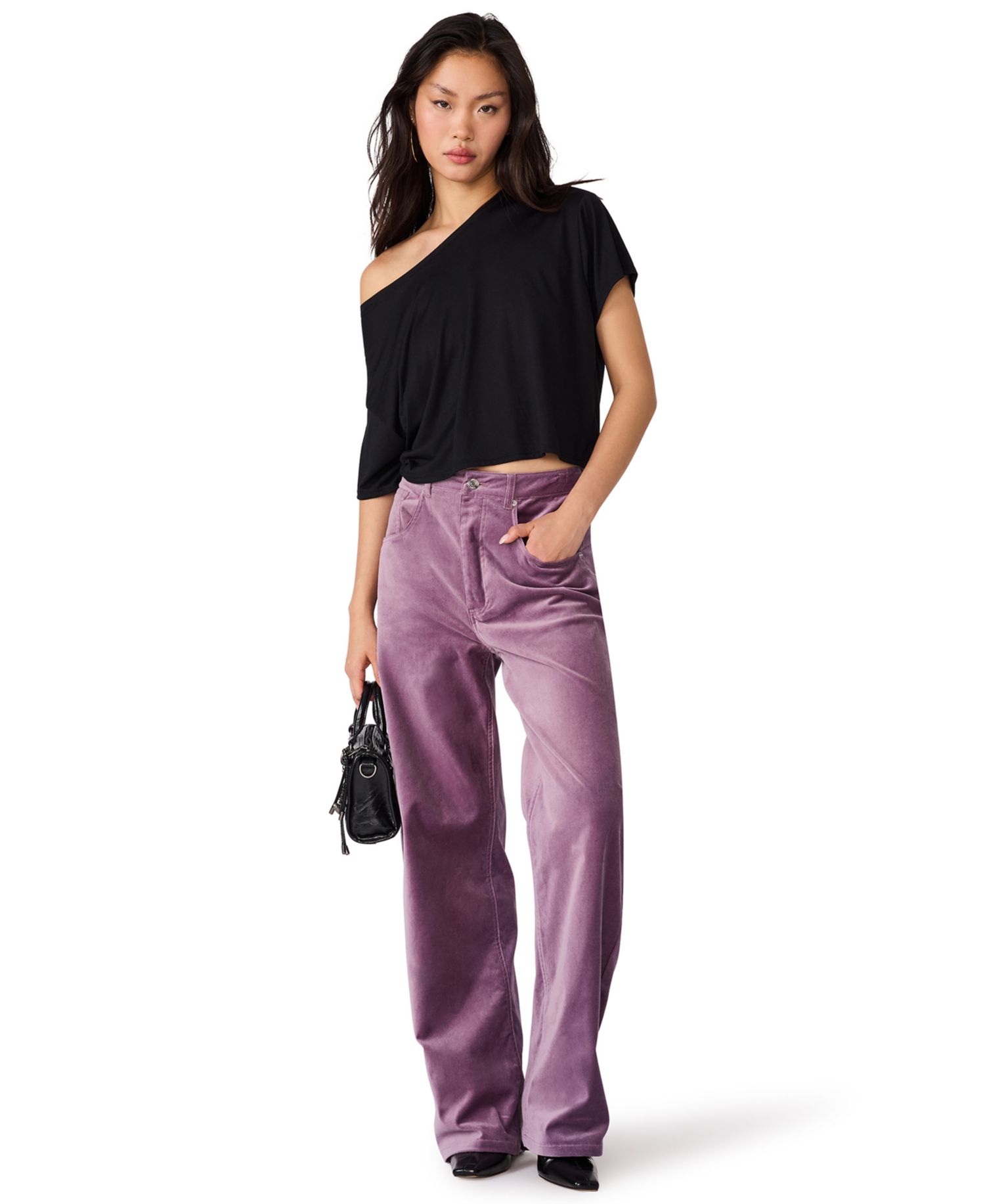 Women's Sydnee High-Waisted Wide-Leg Velvet Pants