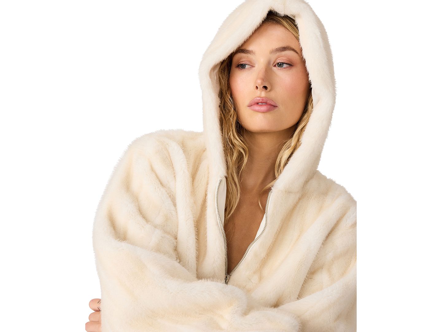 Женская куртка Steve Madden Mavis J Jacket Hooded Faux-Fur Cropped Jacket, цвет: Frosted Fields — фото 4