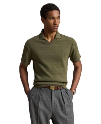 Men's Pointelle-Ribbed Regular-Fit Polo Shirt