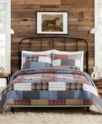 Cabin Patchwork Printed 3-Piece Quilt Set, Full/Queen