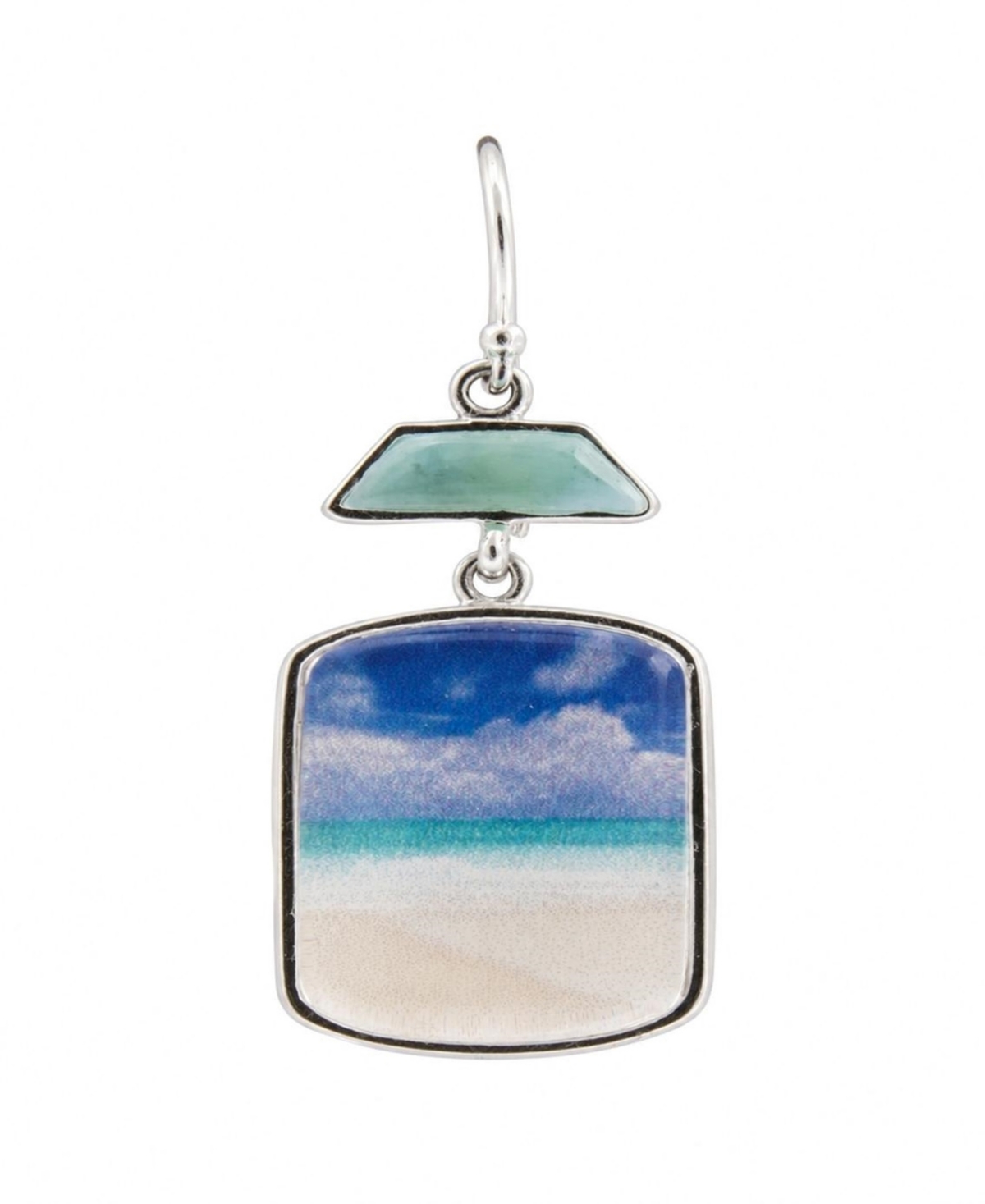 Barse Scenic Beach Blue Larimar and Silver Drop Earrings