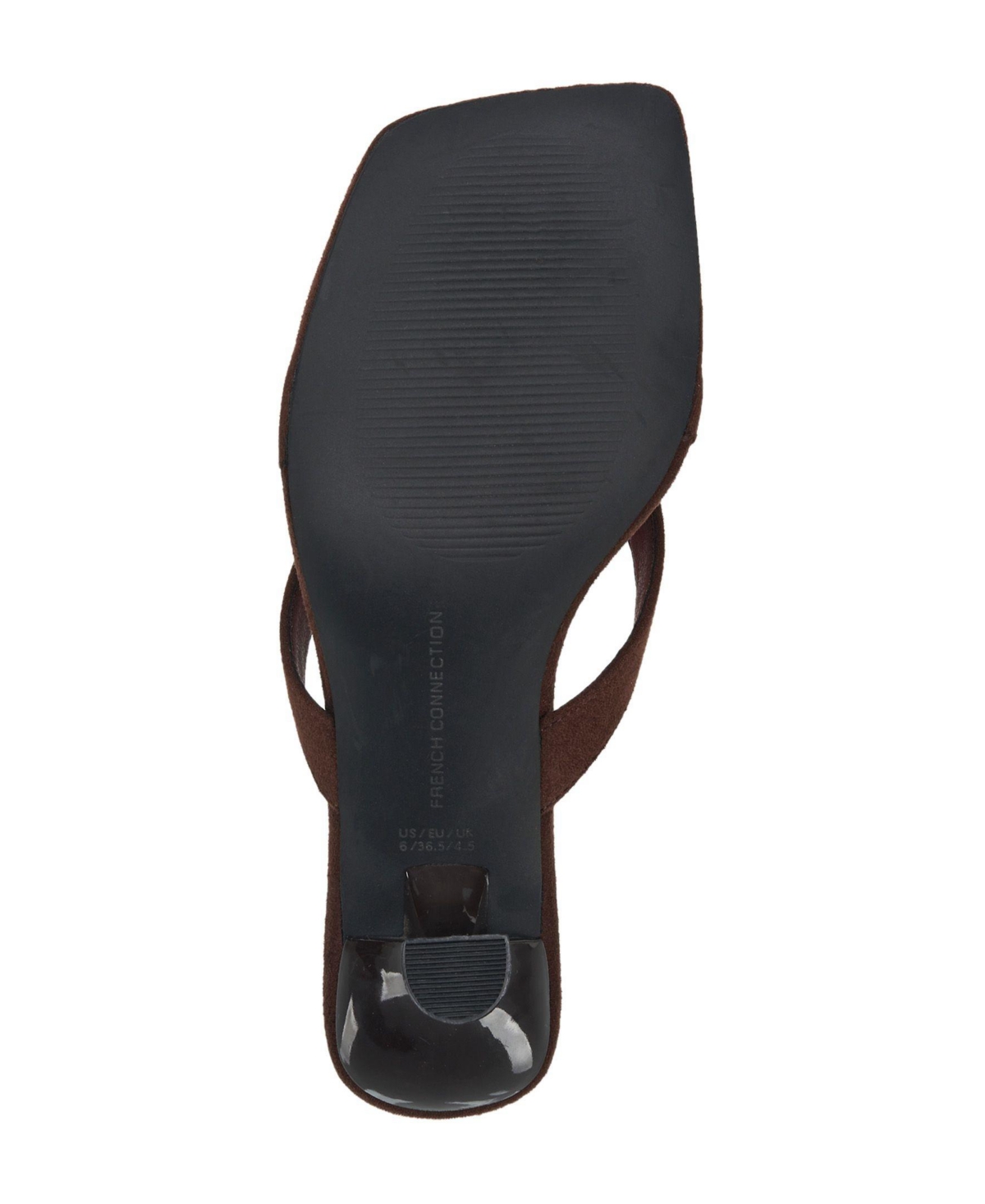 French Connection Women's Trinity Faux Suede Thong Kitten Heel