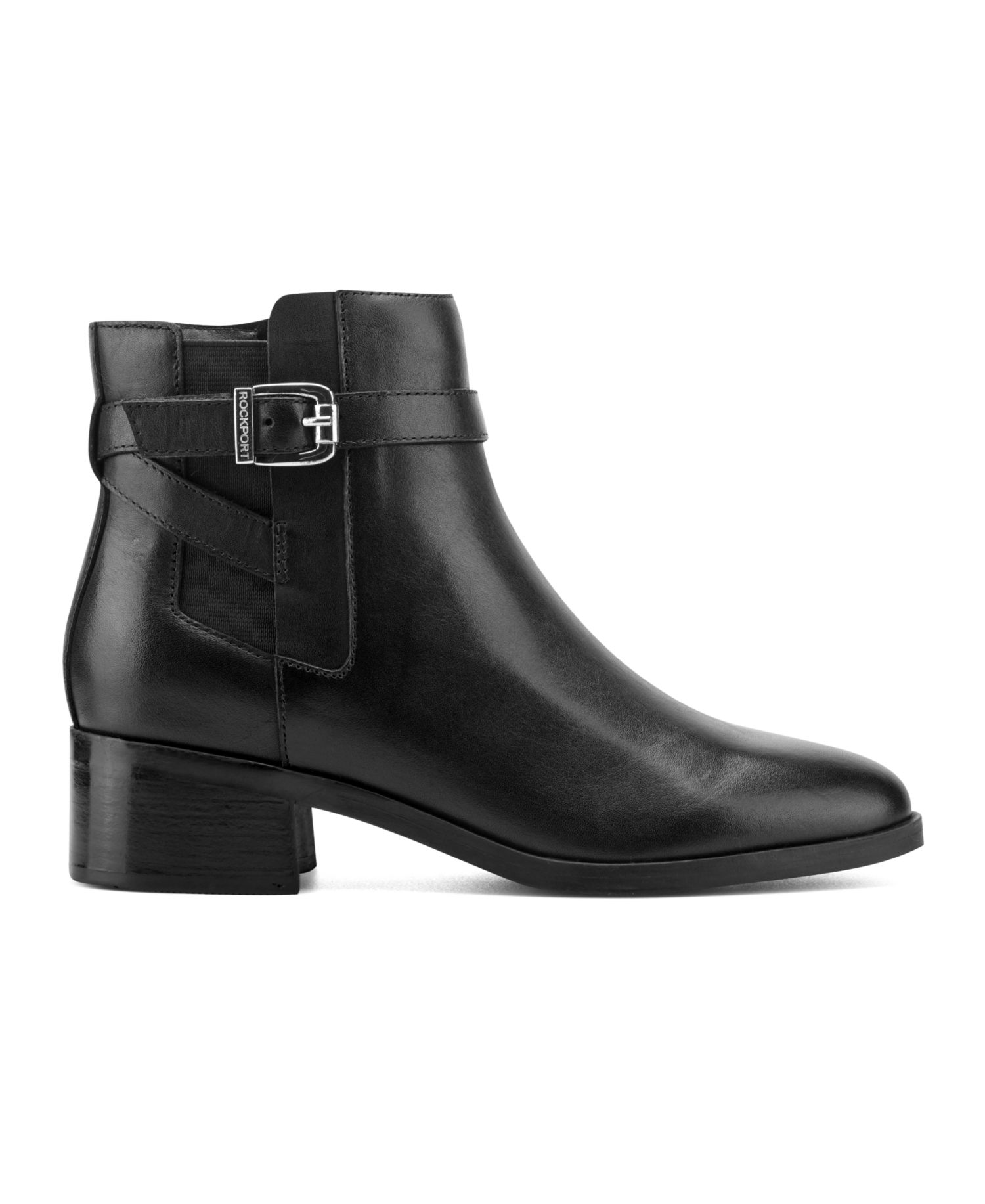 Women's Teegan Leather Side Gore Block Heel Booties