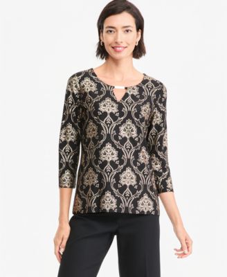 Petite Damask 3/4-Sleeve T-Shirt
